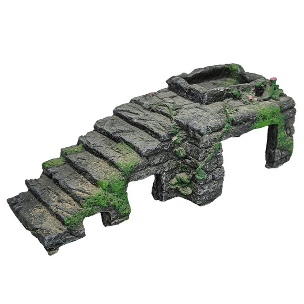 Terrariums Basking Platform Fishtanks Shelter Cave for Reptiles Terrapin Aquariums Landscape Decoration for Home Office