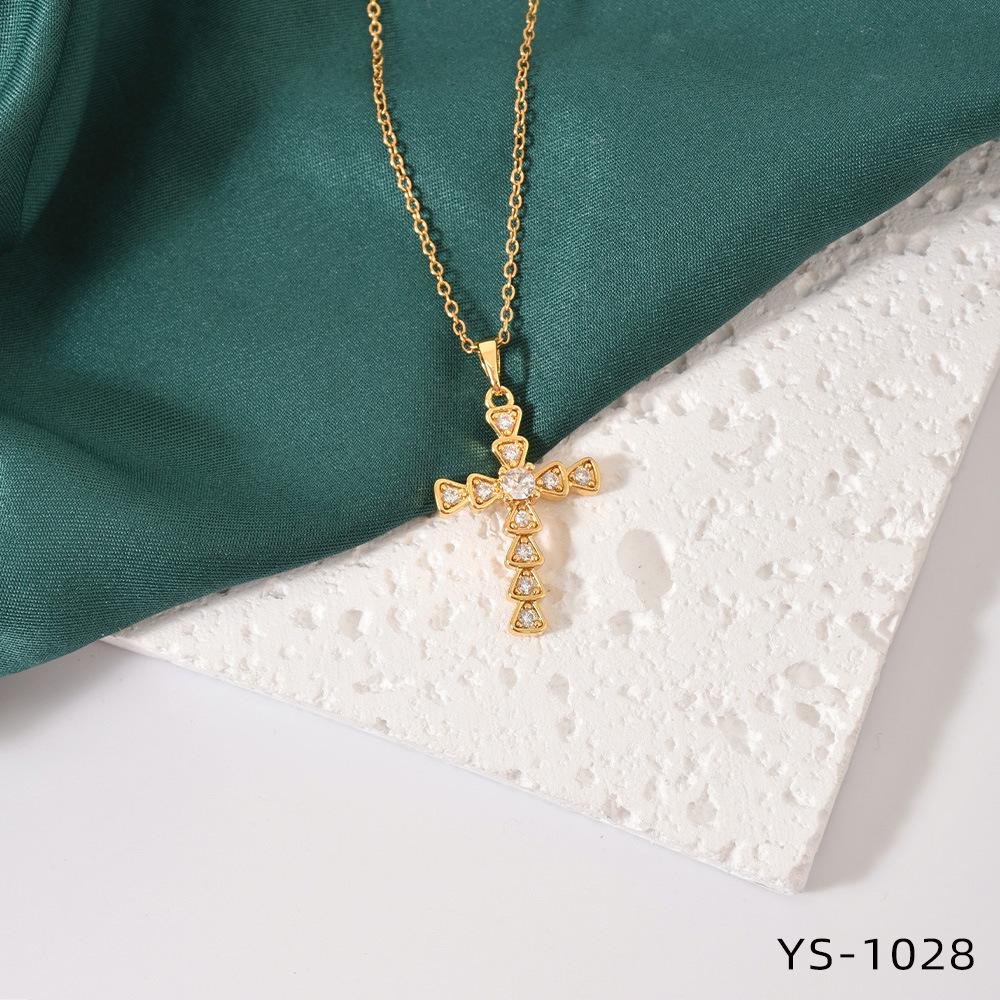 Fashion Trendy Titanium Steel Cross Necklace Women Luxury Versatile Accessory