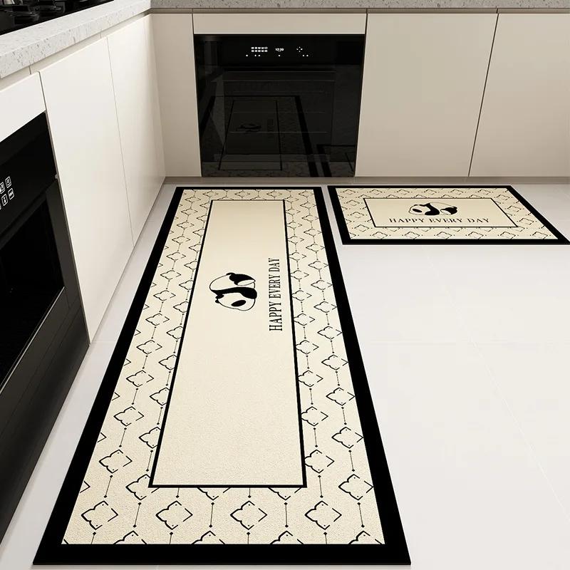 Black And White Check Floor Mat - Non-Slip And Water-Absorbent Kitchen Floor Mat, Bathroom Carpet, Home Decoration