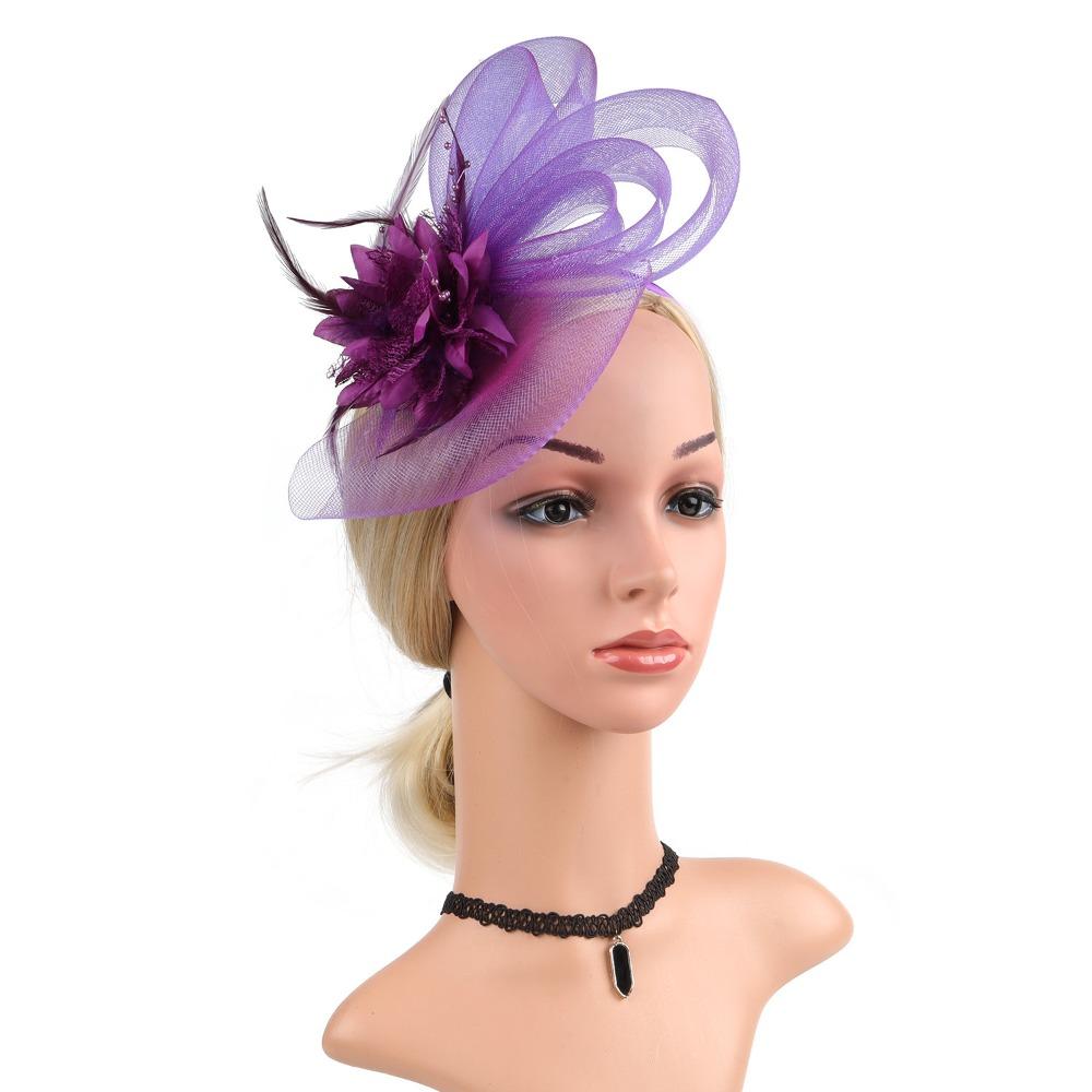 Luxury Fascinator Headdress British Retro Bridal Mesh Ribbons Cap Girls