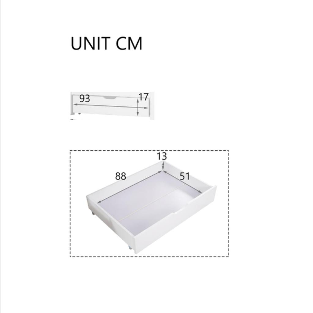 Letto a casetta con 2 cassetti, letto singolo, divano letto, letto per bambini con 2 finestre, struttura in pino, MDF, bianco (200x90cm)