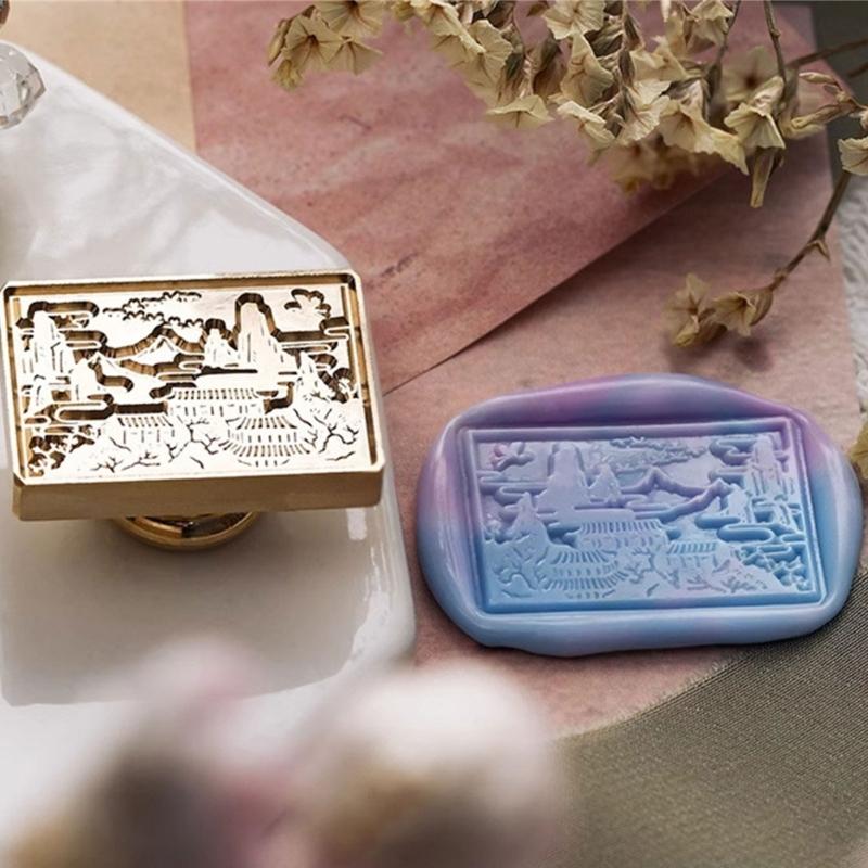 Umbrella Fish Flower Heart Pattern Seal Stamp for Journal Craft Embellishment Irregular Seal Stamp Head