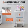 SucceBuy Stainless Steel Work Table with 4 Wheels 3 Adjustable Height Levels Heavy Duty Food Prep Worktable for Commercial Kitch