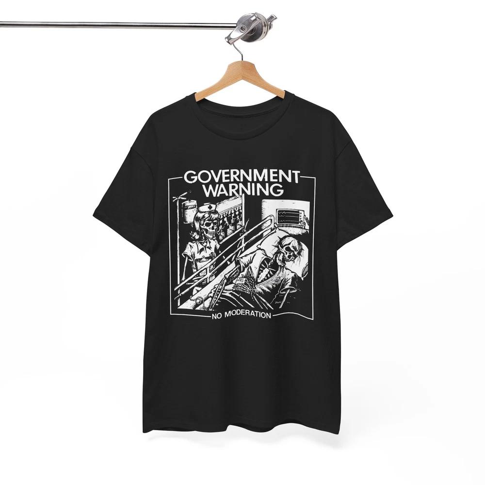 

Government Warning Goth Deathrock Post Punk Music Shirt Unisex Tee S