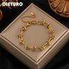 DIEYURO 316L Stainless Steel Gold Silver Chain Bracelet For Women Classic Rust Proof Fashion Girl Wrist Jewelry Gift