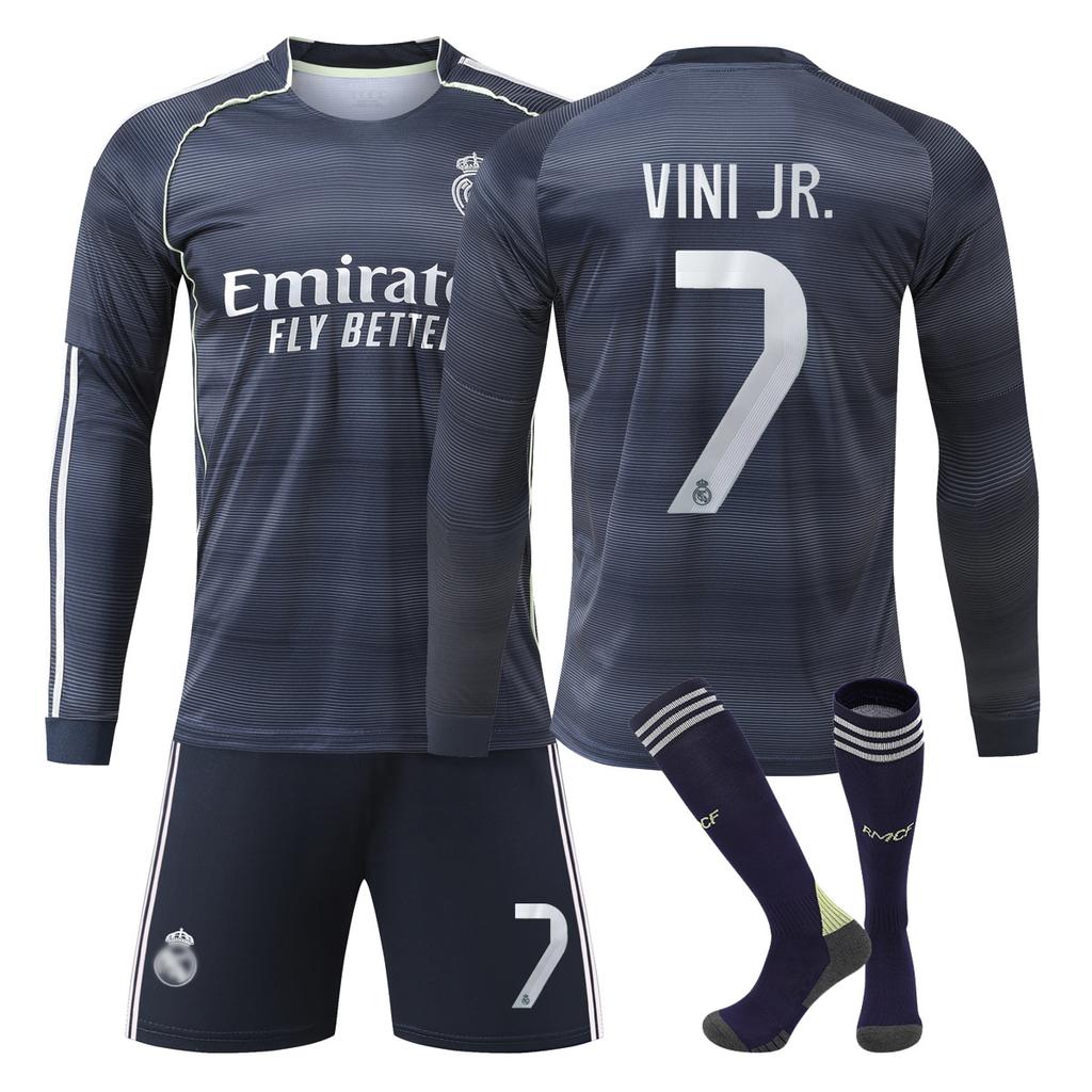 Maglie da Calcio a Manica Lunga Maglie Casa e Trasferta Real Madrid Adulti Bambini