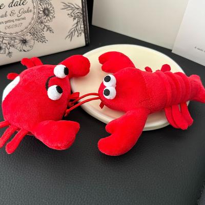 Pendentif Porte-clés Peluche Écrevisse Simulation Drôle Mignon Crabe Peluche Poupée Remplie Décoration Sac Porte-clés Cadeau Créatif