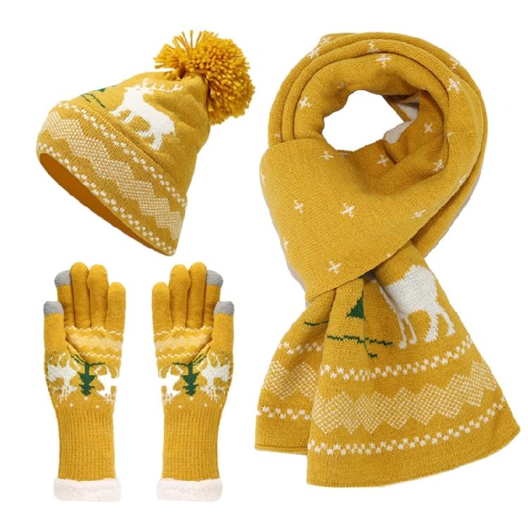Trendy Red Hat Scarf Gloves Set for Christmas Celebrations Christmas Gifts