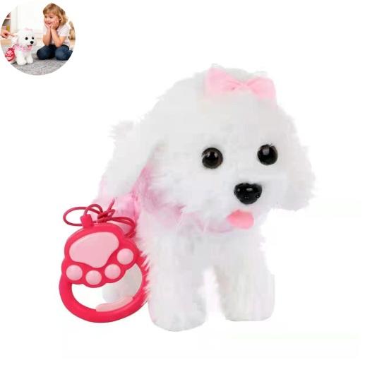 Yousheng Kinder Elektrisches Plüschhund-Spielzeug mit Leine Interaktiv Bellend Nickend Beweglicher Schwanz Laufender Welpe Plüschtier Kleinkinder Pädagogische Simulation Stofftier