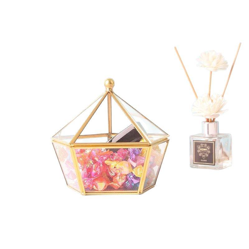 Crystal Glass Jewelry and Flower Storage Box