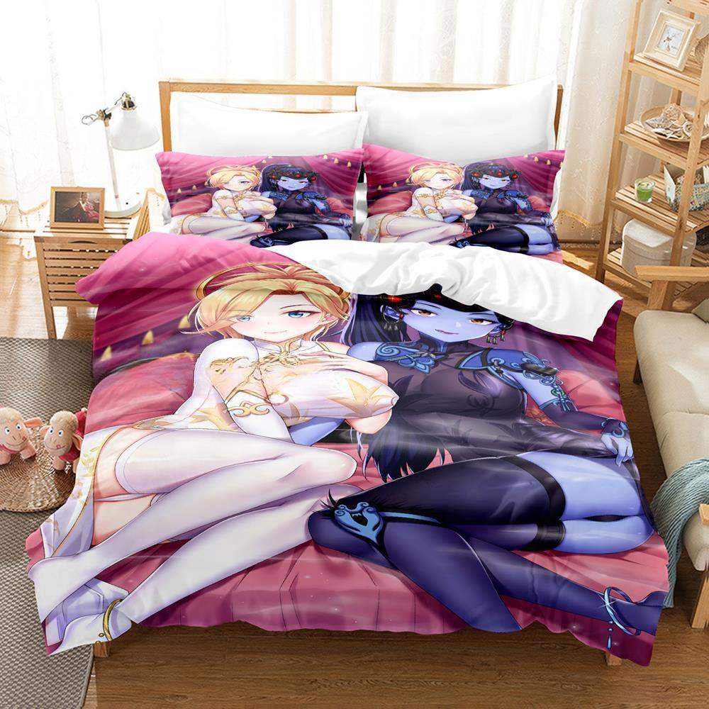 3D Printing Anime  Sexy Girls Overwatch Bedding Set Single Twin Full Queen King Size Bed Set Adult Kid Bedroom Duvet Cover Sets