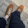 Cowhide Version Brown Retro Women's Leather Versatile Lace-up Board Shoes Flat Sports Running Casual Shoes