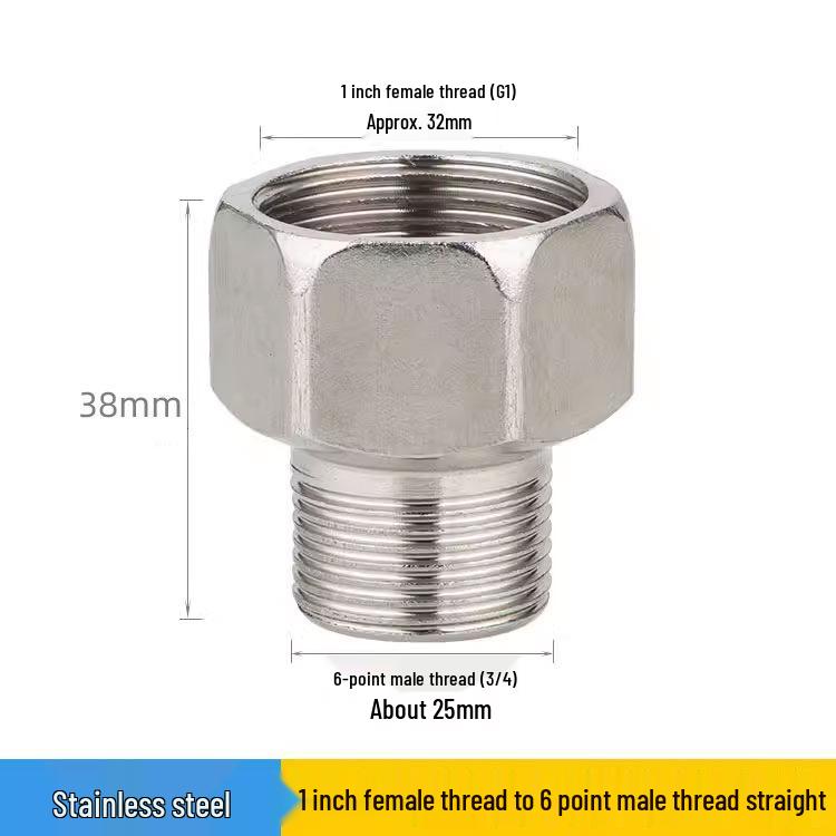 Redutor Rosqueado Vermelho de Aço Inoxidável Espessado Macho/Fêmea: Extensão de Tubo de Água de 6 para 4 Pontos, 25 para 20