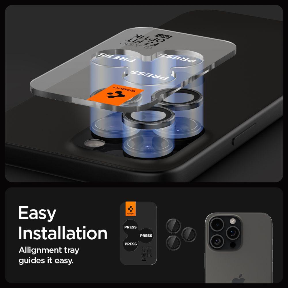Spigen Optik Pro Glas.tr Ez Fit Camera Protector 2-Pack Iphone 14 Pro / Pro Max / 15 Pro / Pro Max / 16 Pro / Pro Max Black