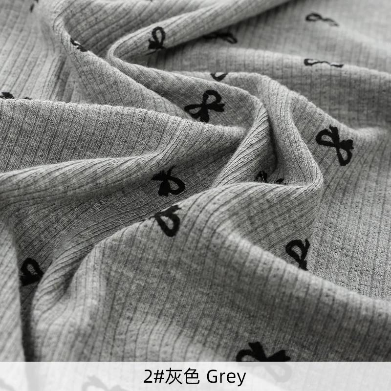 150x50cm Bow Printed Jacquard Elastic Knitted Fabric For T-shirts Pajamas ,Home Clothes,Children's Clothing DIY Clothing Fabric