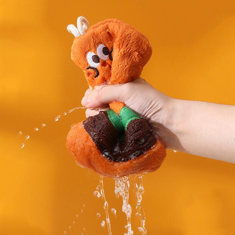 Cute Hand Towel Children's Towels Double-thickness Absorbent Hanging Hand Towels for Bathroom Cartoon Food Cake Shape Towels