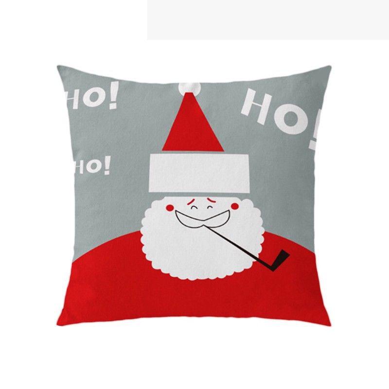 Luxurious 18'' Xmas Cotton Pillow Case Linen Cushion Cover For Merry Christmas Home Decoration