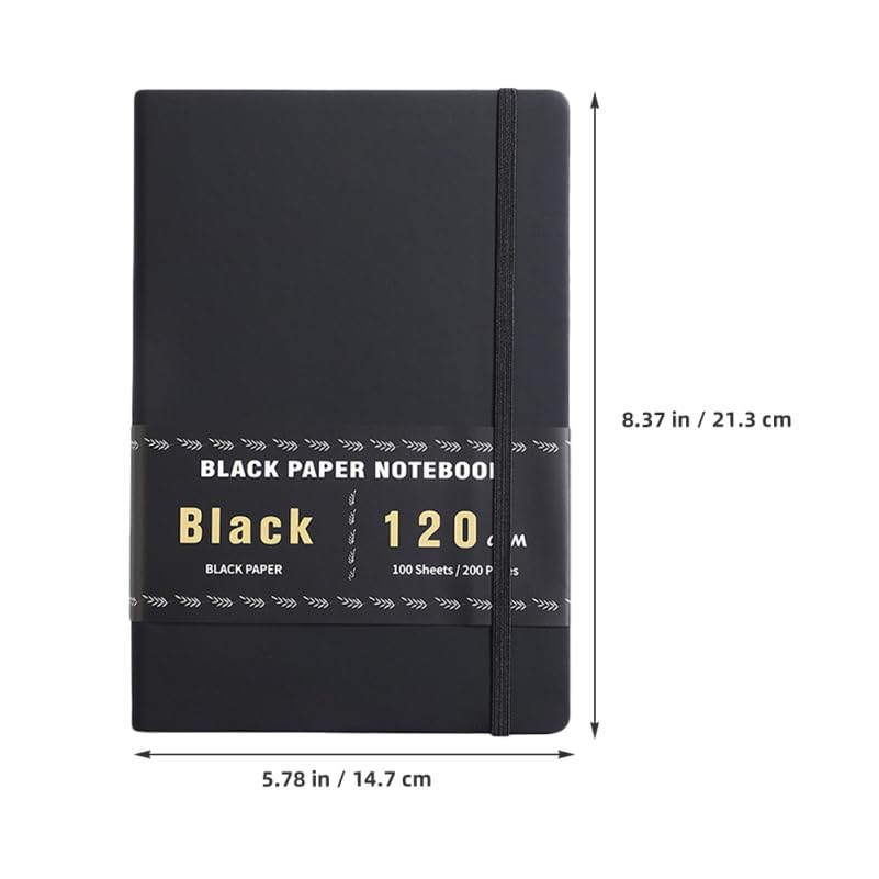 STOBOK Notizbuch aus schwarzem Papier A5-Größe Memo mit schwarzem Papier Zeichenpapier mit schwarzem Papier Aquarellpapier Graffiti-Notizbuch Kostenloses Notizbuch Hochwertiges Papier Für
