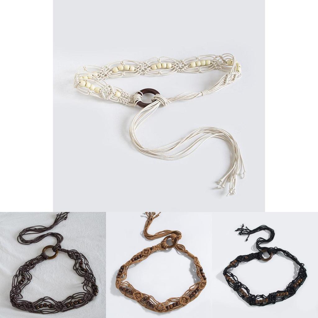Bohemia Boho Waist Cord Knotted Natural Material Relaxed Vacation Style