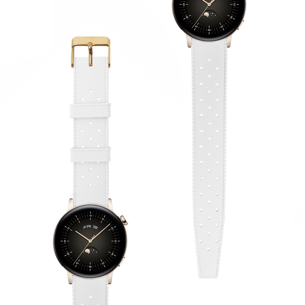 ERBORD Universal Silicone Strap 20mm, Tropic, White / Gold Buckle