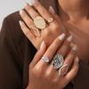 Three-piece Pleated Geometric Hollow Open Ring Niche Jewelry