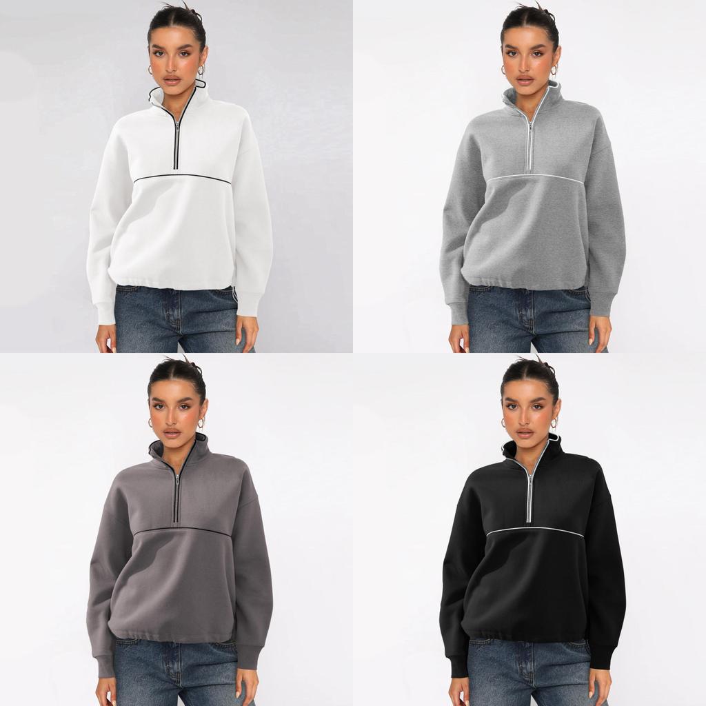 Streetwear Hoodie For Women With Color Block Design And Cotton Feel Fabric For Casual Style
