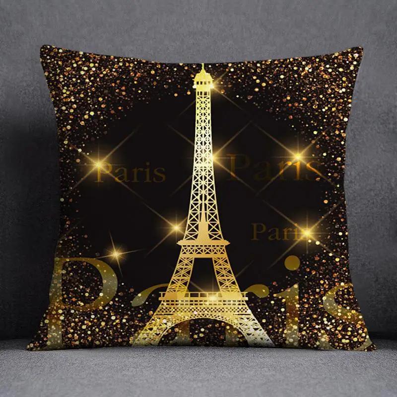 Quadratischer Kissenbezug mit geometrischem Blumenmuster in Schwarz und Gelb, dekorativer Kissenbezug für Zuhause und Büro