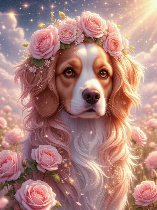 Cute Dog Flower Diamond Painting New Collection 2026 Pet Animals Diy Full Square Round Drill Rhinestone Embroidery Mosaic Cross Stitch Kits
