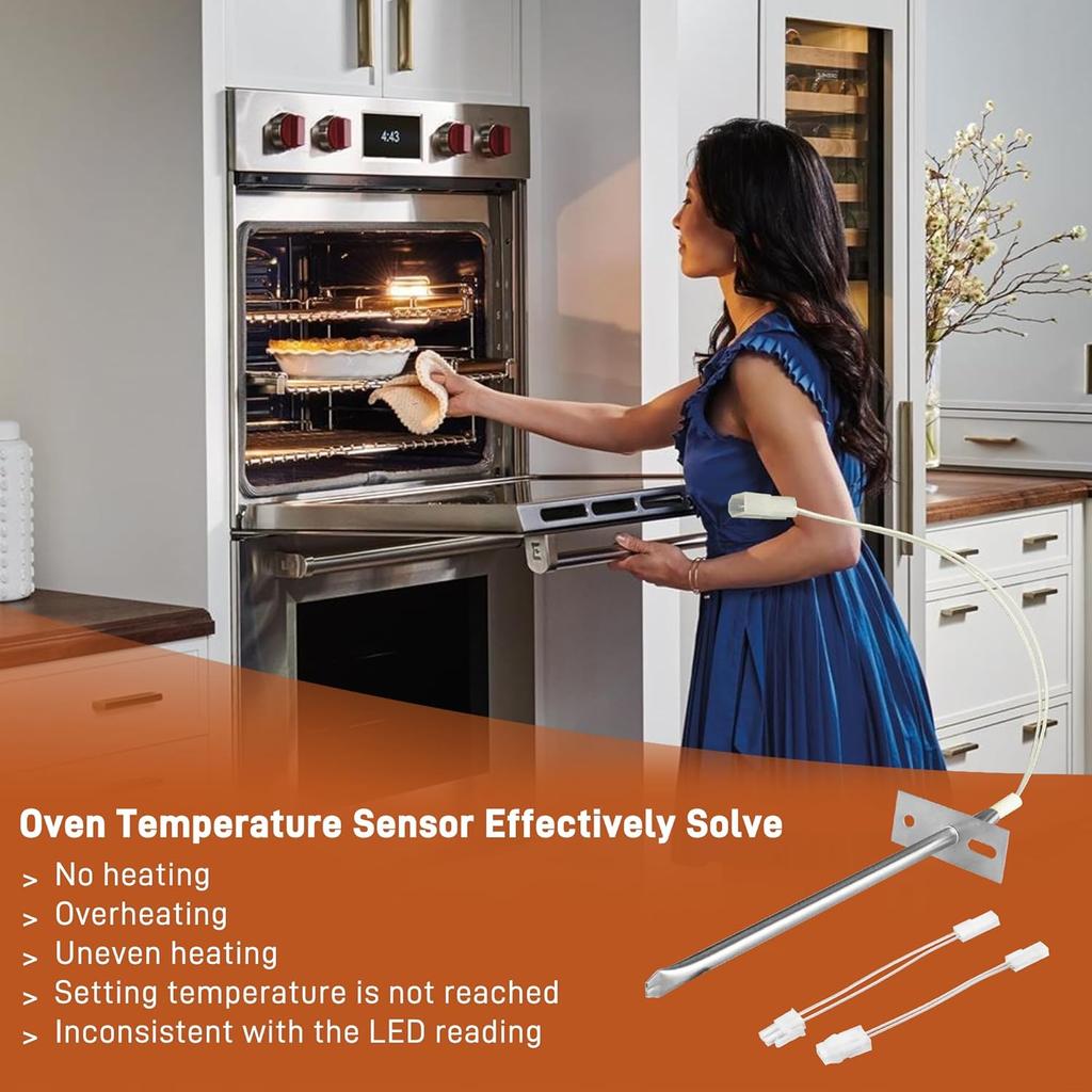 12001656 WB21X5301 Oven Temperature Sensor Compatible with Whirl-Pool Ken-More G-E Ovens Replaces AP4009009 74004943 PS1570174 12001554 12001656VP
