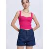 Za2025 Summer New Women clothes Versatile Slim fit Slimming Sexy Backless Square Collar Three-Dimensional Texture Knit vest