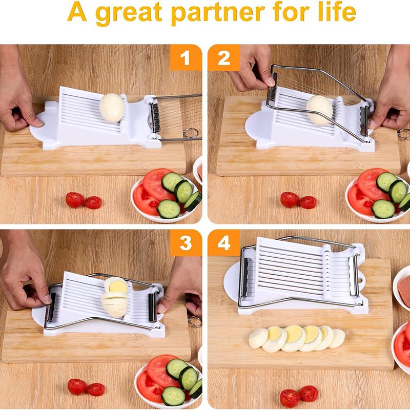 Slicer,Multipurpose Luncheon Meat Slicer,Stainless Steel Wire Egg Slicer,Cuts 10 Slices For fruit,Onions,Soft Food and Ham 2