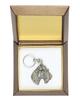 Fox Terrier Wire - Silver-plated pendant with a dog in a decorative box, handbag decoration, backpack pendant by Art-Dog brand