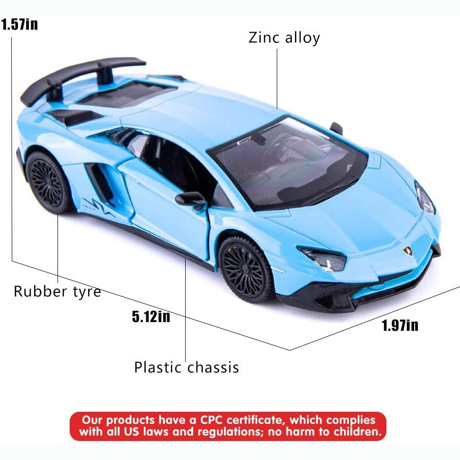 1/36 Scale Lambo Aventador LP700-4 Diecast Car Model Toy, Zinc Alloy Pull Back Vehicle for Kids Adults Gift Collection