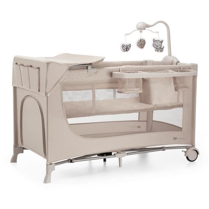 Kinderkraft Sammenleggbar reiseseng 3 i 1 JOY 2 med tilbehør Beige