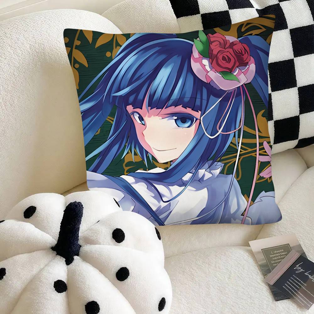 Mystery Anime Umineko When They Cry Pillow Case Fashion Square Pillowcase Bedroom Sofa Room Ins Decoration Leisure 40x40cm16x16in