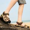Fashion Brand Summer Classic Mens Sandals Outdoor Protective Toe Hiking Leather Beach Sandals Soft Breathable Non-slip Casual Men Shoes