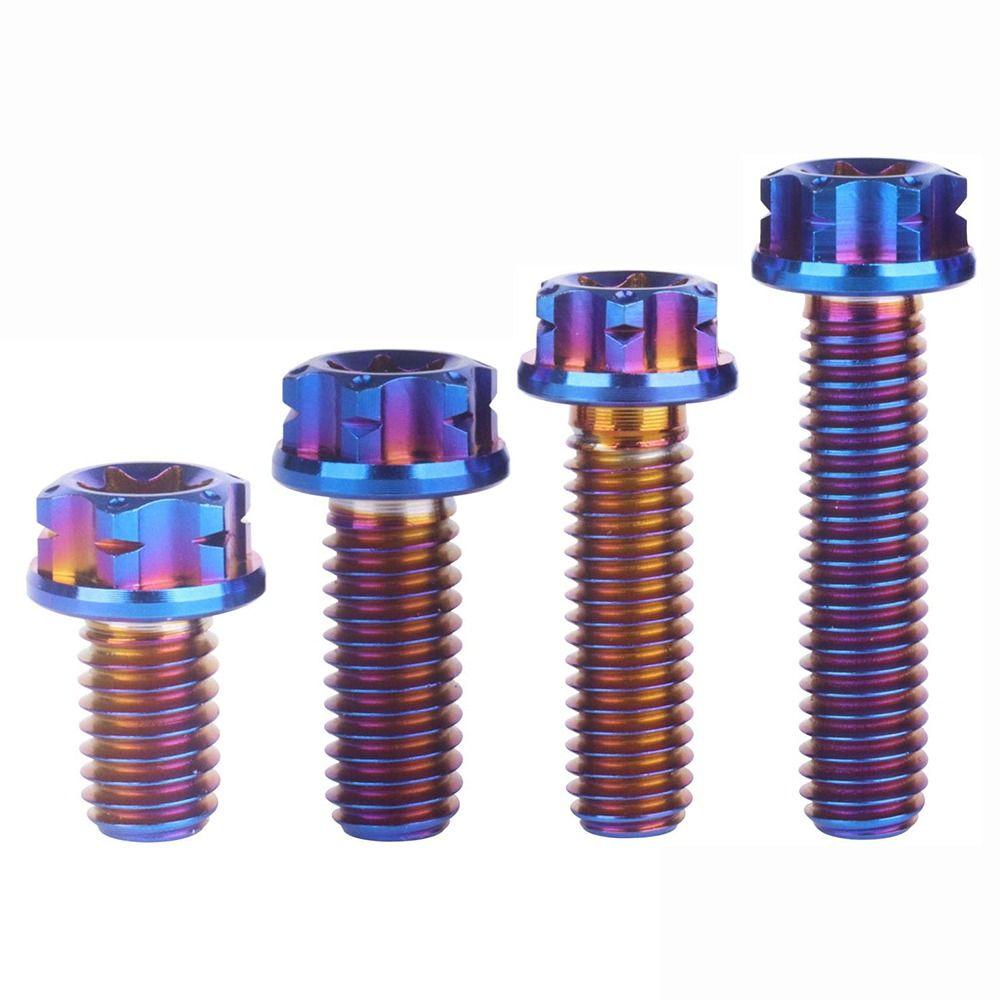 Decorative Screws GR5 Titanium Alloy Titanium Alloy Screws M6 10/15/20/25/30mm Titanium Bolt Fancy Flange Screws