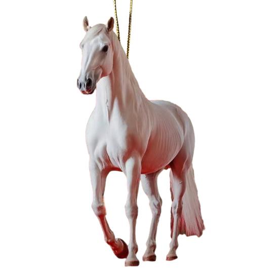 

Блестящее украшение в виде лошади 2D акриловый подвесной декор реалистичный шарм лошади для рождественской елки элегантный конный подарок для праздничного дерева G
