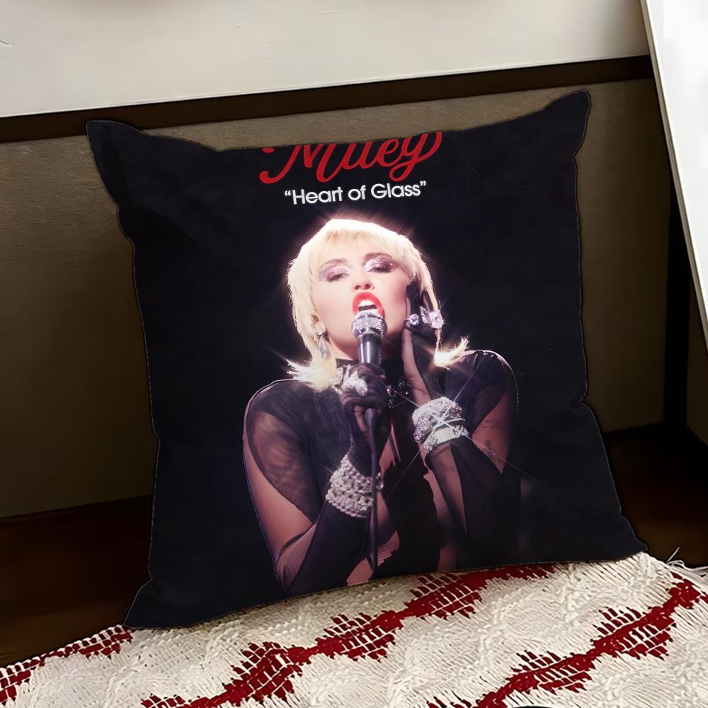 American Singer Miley Cyrus Cushion Cover Reversible Soft Durable Pillow Cover Home Car MultiScene Use for Daily Comfort