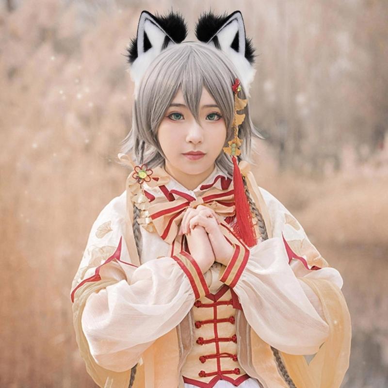 Realistic Foxes Ear Headbands Carnivals Party Plush Headpiece Movie Enthusiasts Party Role Play Animes Makeup Hairband