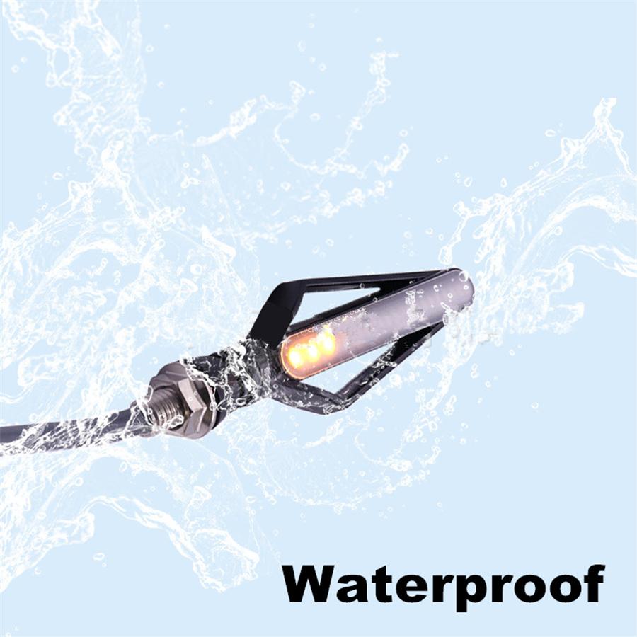 Universal 2 Pair Front Drl Rear Tailight Flasher Strobe Dual Colors 3 In 1 Drl Brake Flowing Turn Signal Indicator Lights Lamp Replace