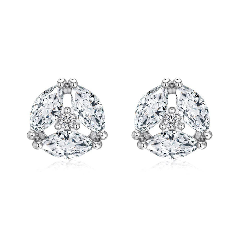 Marquise Design S925 Sterling Silver Hollow Earrings - Women s Versatile Ear Jewelry Sterling Silver