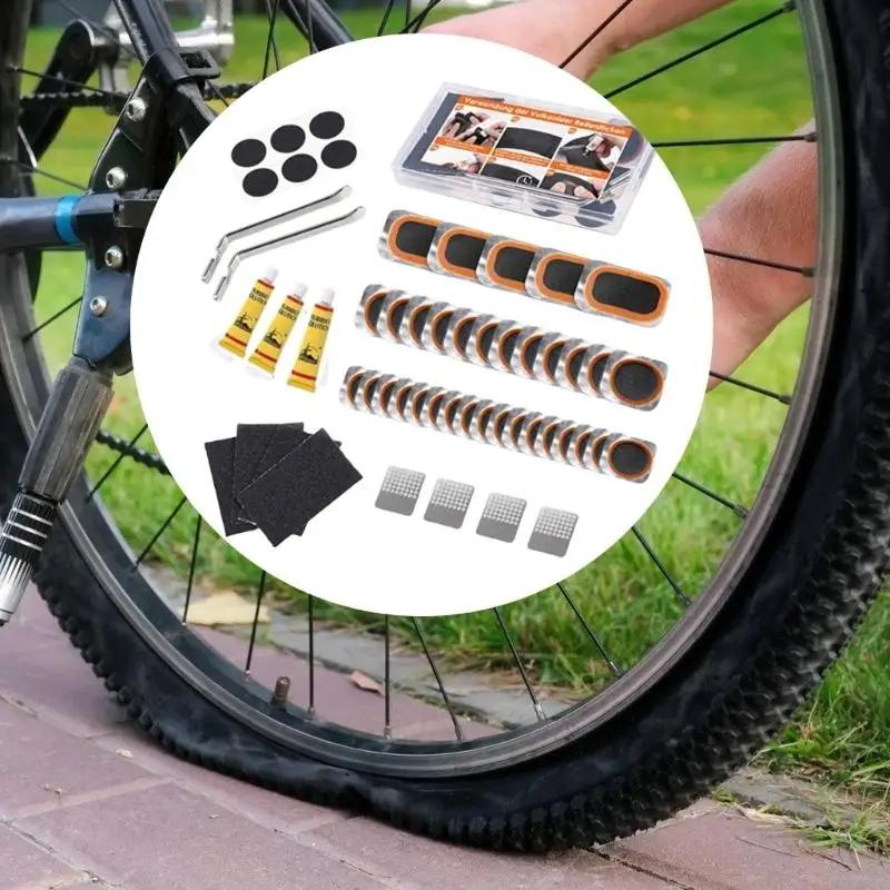 Portable Bike Tire Repair Kits with Bike Tire Levers, Rubber Patches Bicycles Inner Tube Puncture Patches Repair Tool