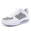 Women Thick-soled Sports Shoes PU Leather Outdoor Sneakers Non-slip Rocker Shoes Fashion Platform Shoes