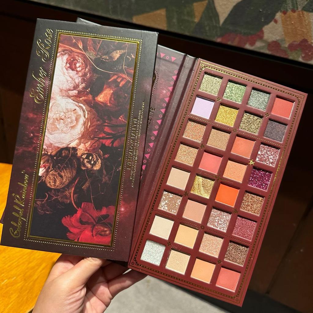 Ретро-трояндовий олійний малюнок, 32-кольорова палітра тіней для повік, перламутрові, матові, водостійкі