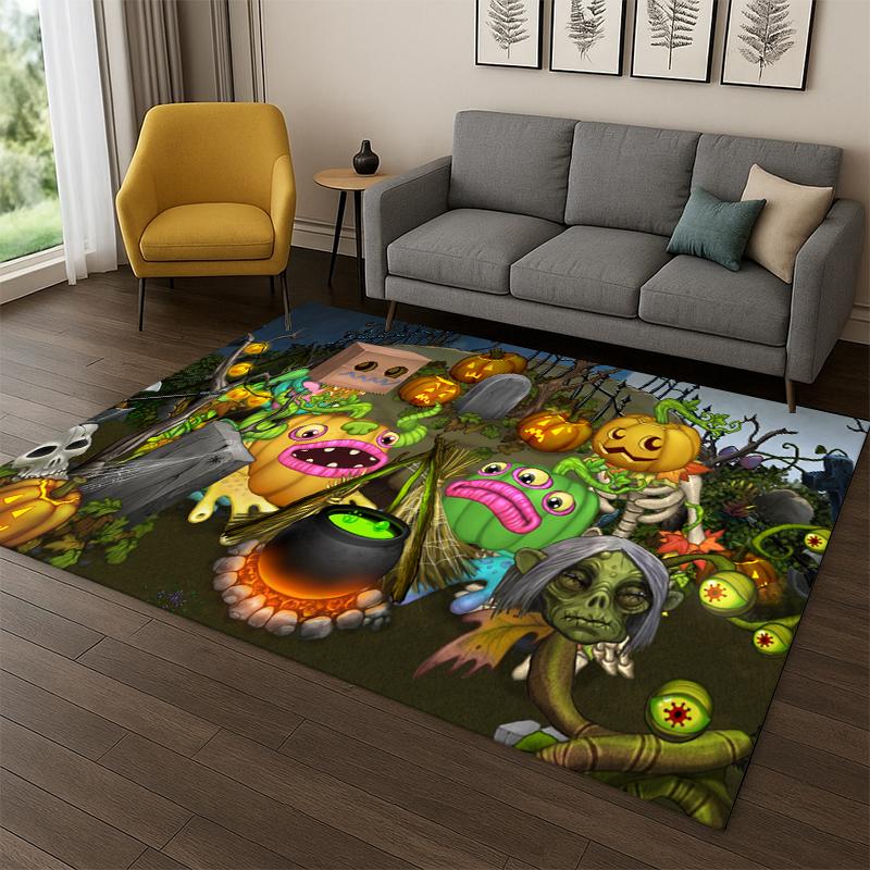 Tappeto Cartoon My Singing Monsters per Camera da Letto, Soggiorno, Divano, Sala Giochi, Zerbino, Decorazione Casa, Tappeto per Area Bambini Antiscivolo