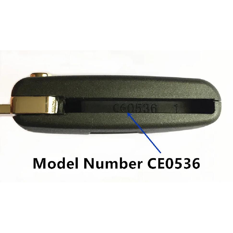 KEYECU Klappschlüssel Fernbedienung 2 Tasten 433MHz ID46 für PEUGEOT 207 208 307 308 408 Partner für Citroen C2 C3 C5 2005-2009 0536 Modell