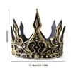 Royal Medieval King Crowns Adjustable Strap Crowns Tiaras Hairband Crownpiece For Special Occasion and Cultural Event