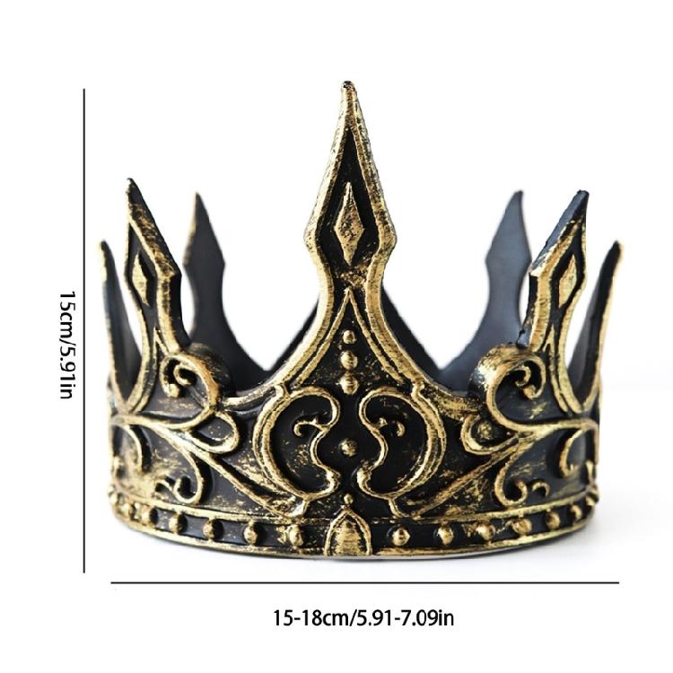 Royal Medieval King Crowns Adjustable Strap Crowns Tiaras Hairband Crownpiece For Special Occasion and Cultural Event