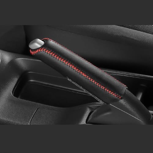 GLOWZEN Schaltknaufbezug Leder Rot und Schwarz Naht